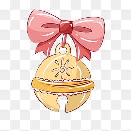 手绘卡通圣诞节蝴蝶结铃铛