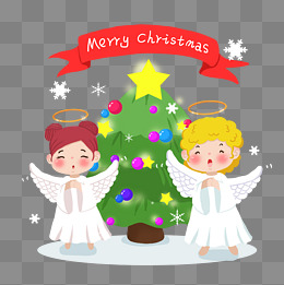 卡通手绘圣诞节小天使