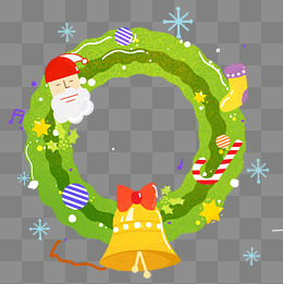 圣诞节卡通手绘圣诞圈