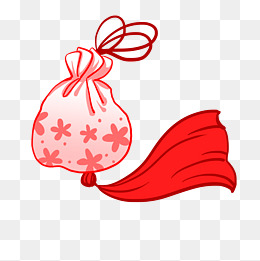 中国风粉色荷包png元素