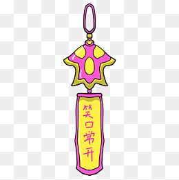 卡通红色风铃插画