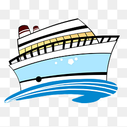 漂亮的轮船手绘插画