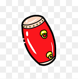 卡通红色腰鼓插画