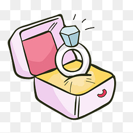 卡通手绘钻戒插画