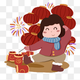 新年福娃手绘卡通人物png素材