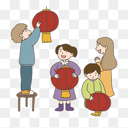 春节卡通手绘春节习俗扫房子