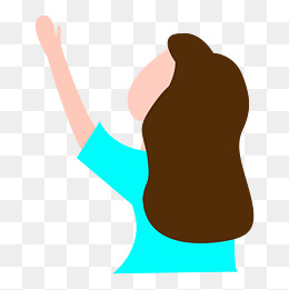 扁平化人物漂亮女孩侧影免抠图