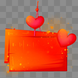 手绘桃心情人节灯牌