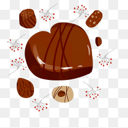 手绘桃心巧克力插画