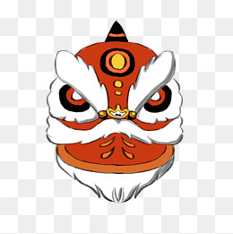 卡通红色龙头插画