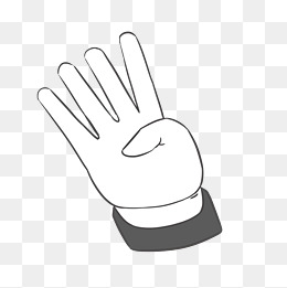 橙色手指手势卡通元素