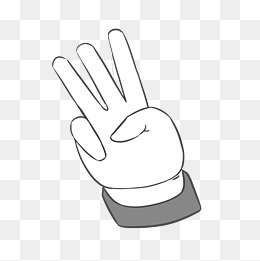 橙色手指手势卡通元素