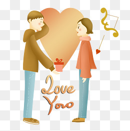 情人节暗恋告白丘比特之箭送礼物情侣