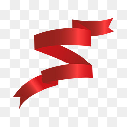 红色的丝带手绘插画