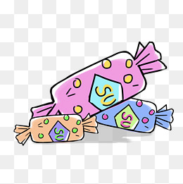 手绘彩色糖果插画素材图片免费下载_高清psd_千库网(图片编号11775568