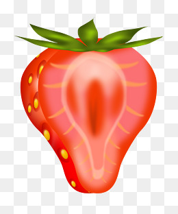 切开的草莓手绘插画