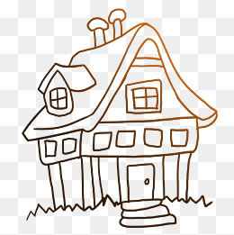 渐变色卡通平面房子