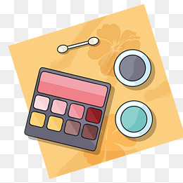 手绘化妆品眼影插画