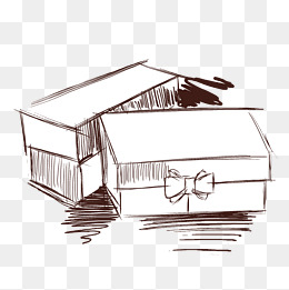 线描盒子手绘插画