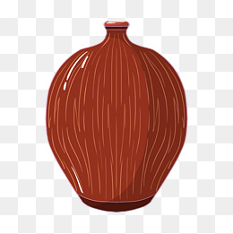 卡通黄色瓷瓶插画