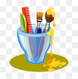 彩色的绘画工具插画