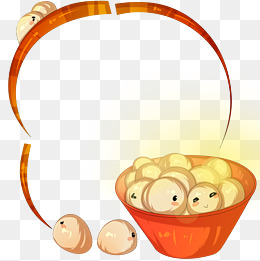 元宵节汤圆边框插画