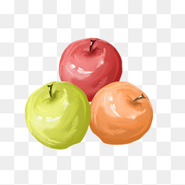 三个苹果红苹果黄苹果手绘插画
