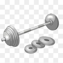 银灰色卡通的杠铃