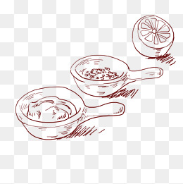 漂亮的餐具手绘插画