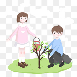 植树节大家给撒种小树