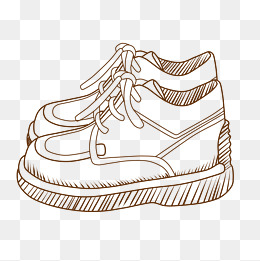 线描板鞋手绘插画