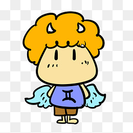 卡通线稿牛角可爱小牛