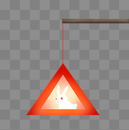 手绘三角形兔子灯