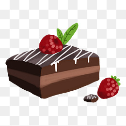 情人节卡通手绘甜品美食之巧克力蛋糕