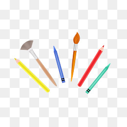 彩色的画笔手绘插画