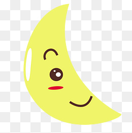 卡通发光的月牙白月亮免抠图