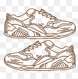 线描运动鞋手绘插画