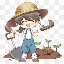 植树节人物和树苗