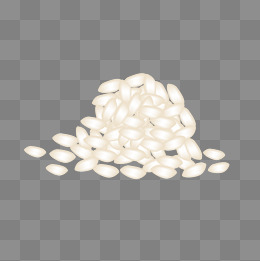 卡通一碗三种颜色的米粒