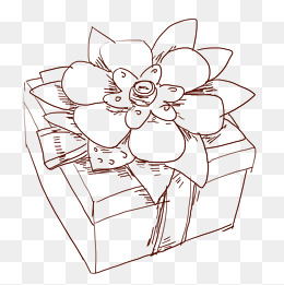 线描包装盒手绘插画素材图片免费下载-千库网