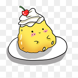 卡通黄色甜品插画