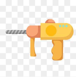 黄色的电钻手绘插画