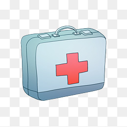 银色医疗箱卡通插画