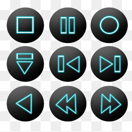 科技感发光按钮素材元素