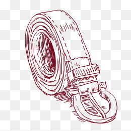 手绘线描腰带插画