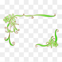 绿色花朵边框插画素材图片免费下载_高清psd_千库网(图片编号11853284