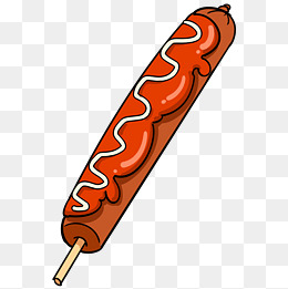 两根香肠美食插画