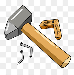 黄色的钉子装饰插画