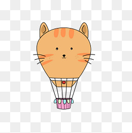 圆圆胖胖橘猫热气球