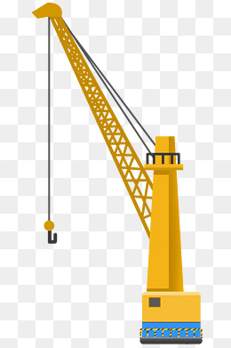 卡通黄色起重机插画